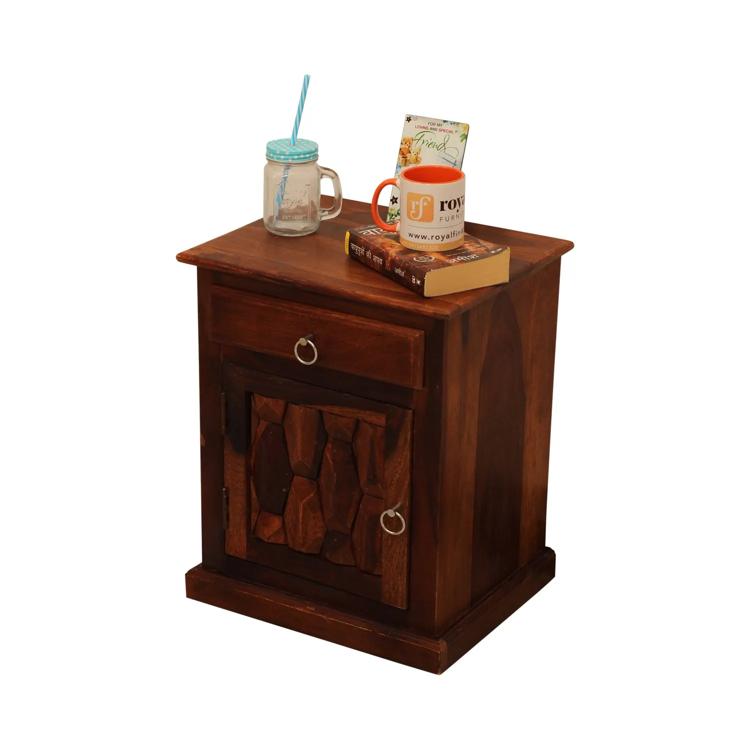 Royal Finish SouthSeista Bedside Table In Furniture Sheesham Wood In Natural sheesham wood bed image 8