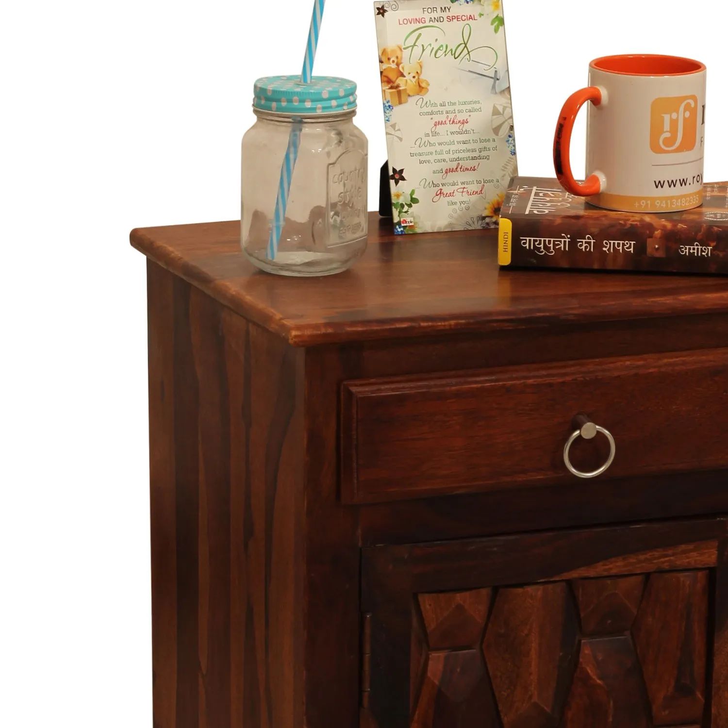 Royal Finish SouthSeista Bedside Table In Furniture Sheesham Wood In Natural sheesham wood bed image 10