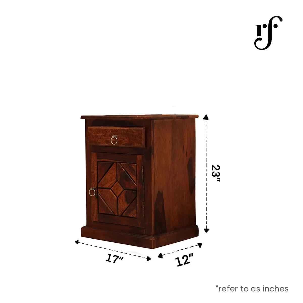 Royal Finish Opulent Double Bedside Table In Furniture Sheesham Natural Colour sheesham wood bed image 3