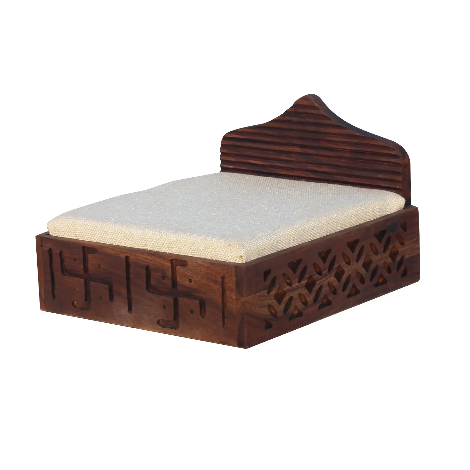 Royal Finish Liner Wooden Laddu Gopal Bed(20.32 cm W x 25.4 cm L x 22.86 cm H) sheesham wood bed image 9