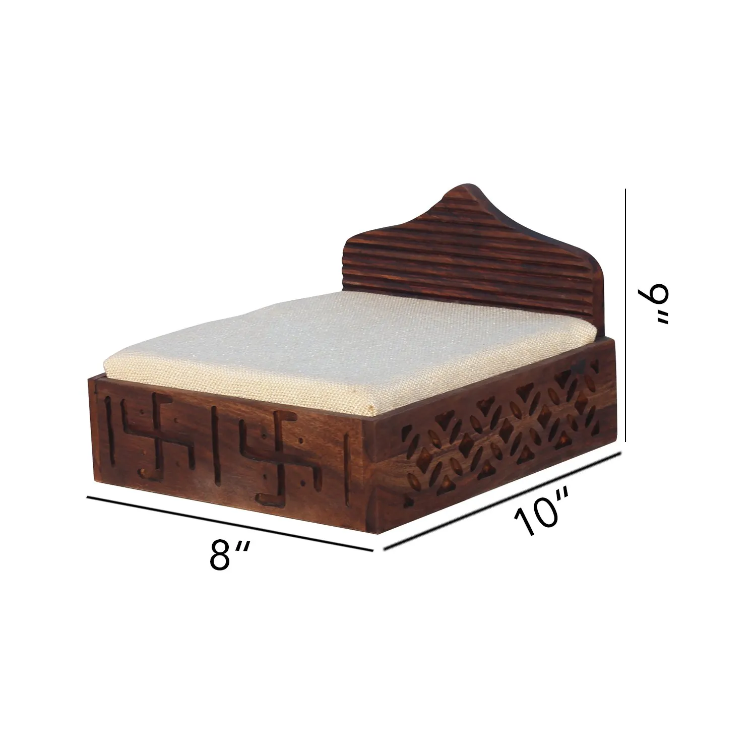 Royal Finish Liner Wooden Laddu Gopal Bed(20.32 cm W x 25.4 cm L x 22.86 cm H) sheesham wood bed image 10