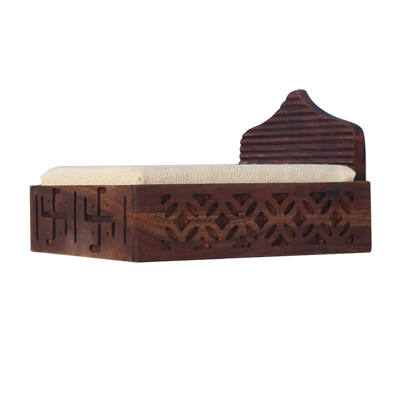Royal Finish Liner Wooden Laddu Gopal Bed(20.32 cm W x 25.4 cm L x 22.86 cm H) sheesham wood bed image 12