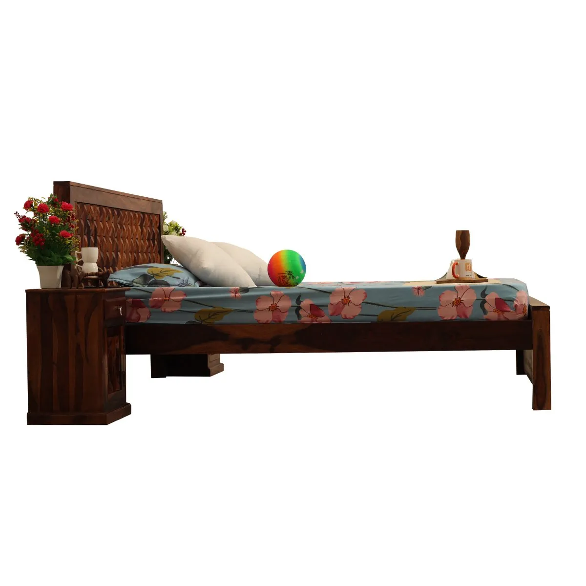 Royal Finish SouthSeista King Size Bed In Natural Colour With Matte Finish sheesham wood bed image 9