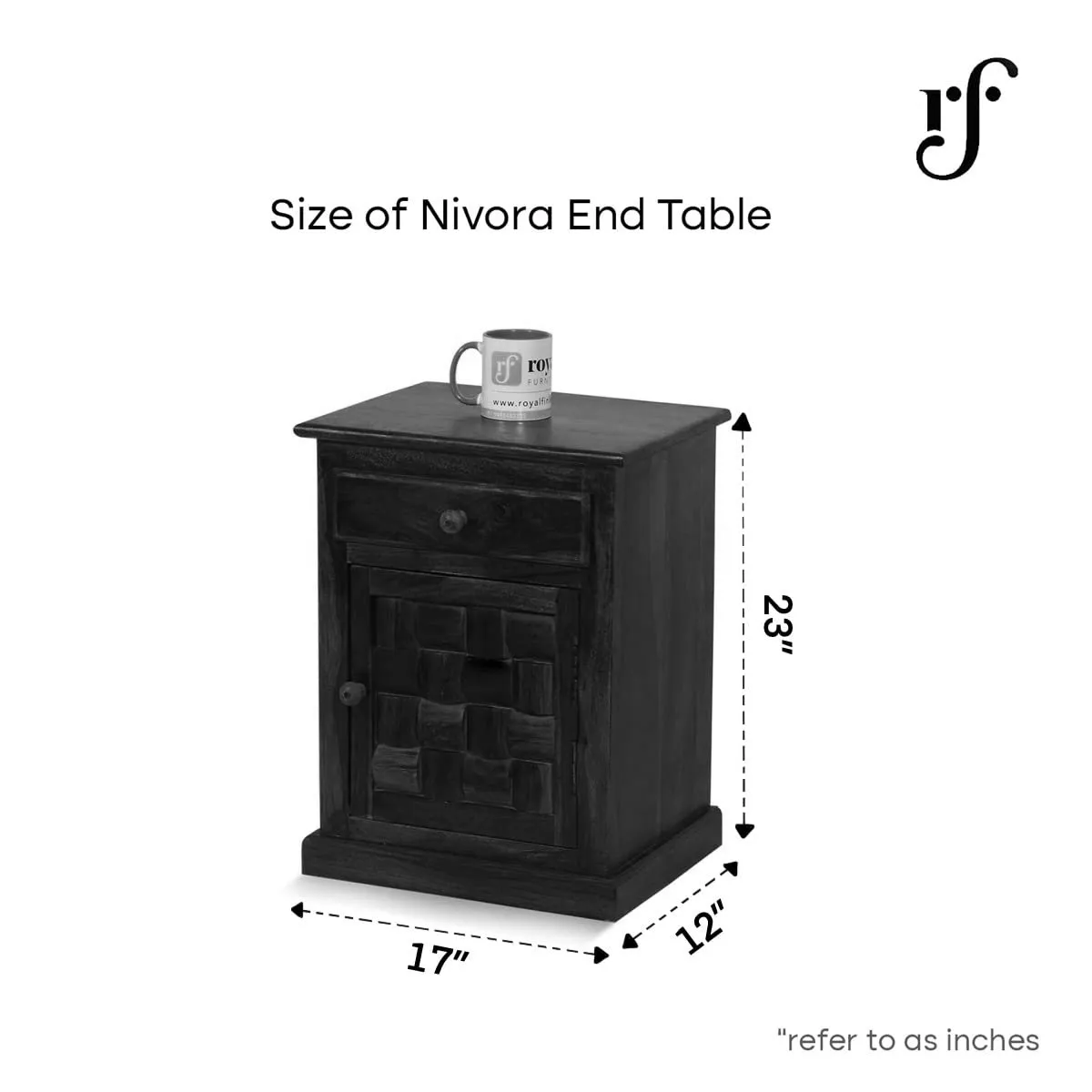Royal Finish Nivora Bedside Table In Furniture Sheesham Wood In Natural Colour sheesham wood bed image 3