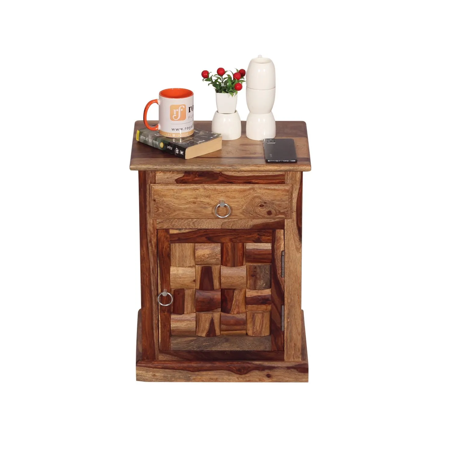 Royal Finish Nivora Bedside Table In Furniture Sheesham Wood In Natural Colour sheesham wood bed image 9