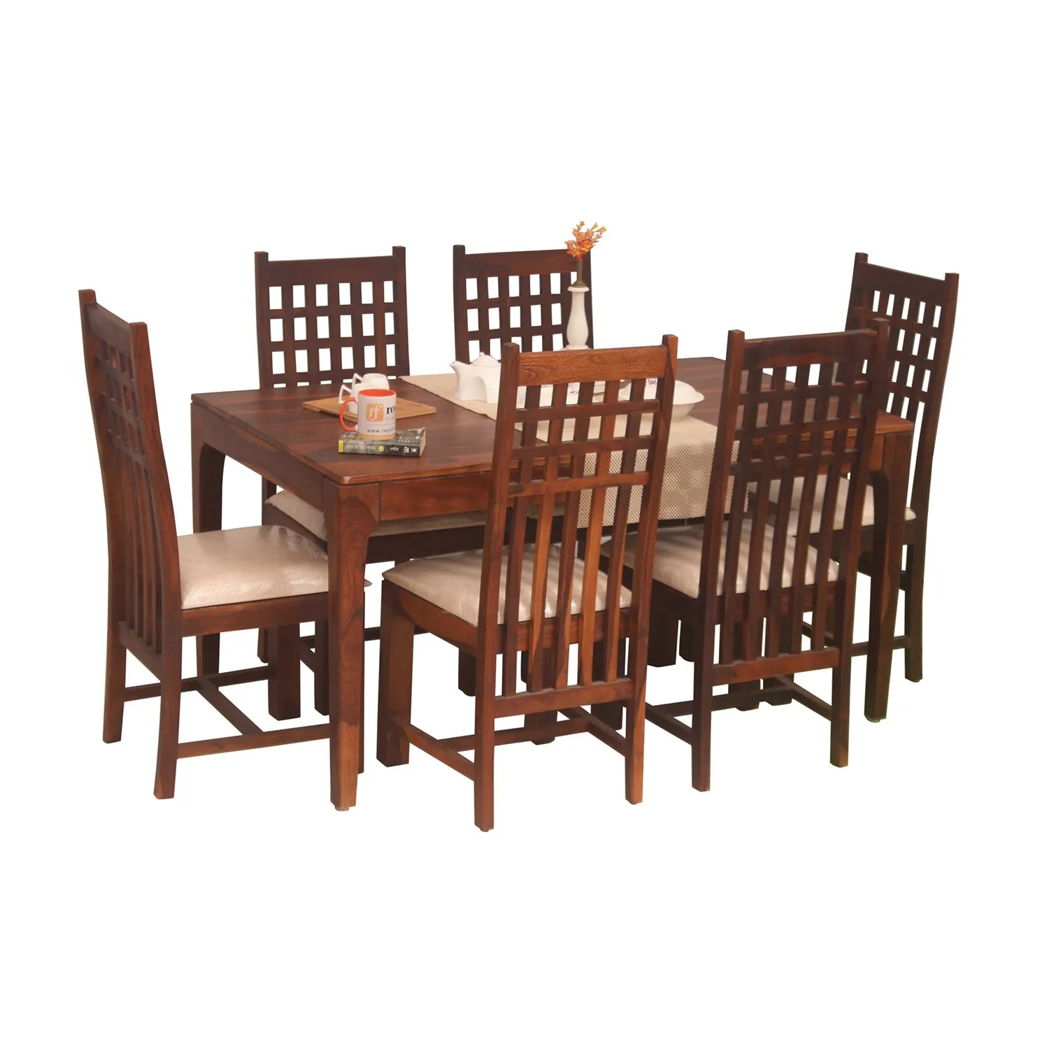 Royal Finish Teshwa 6 Chair Dining Set in Natural Colour sheesham dining table image 3
