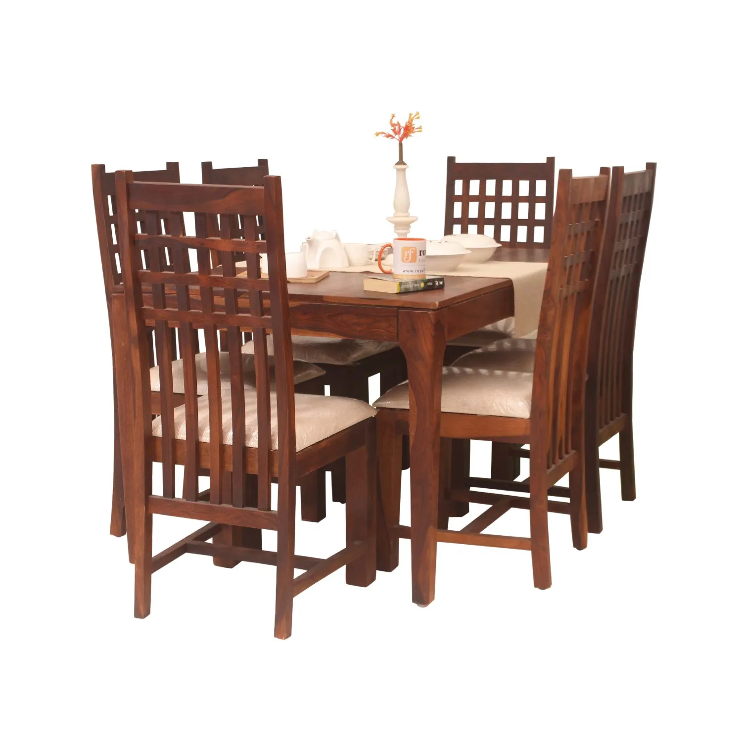 Royal Finish Teshwa 6 Chair Dining Set in Natural Colour sheesham dining table image 10