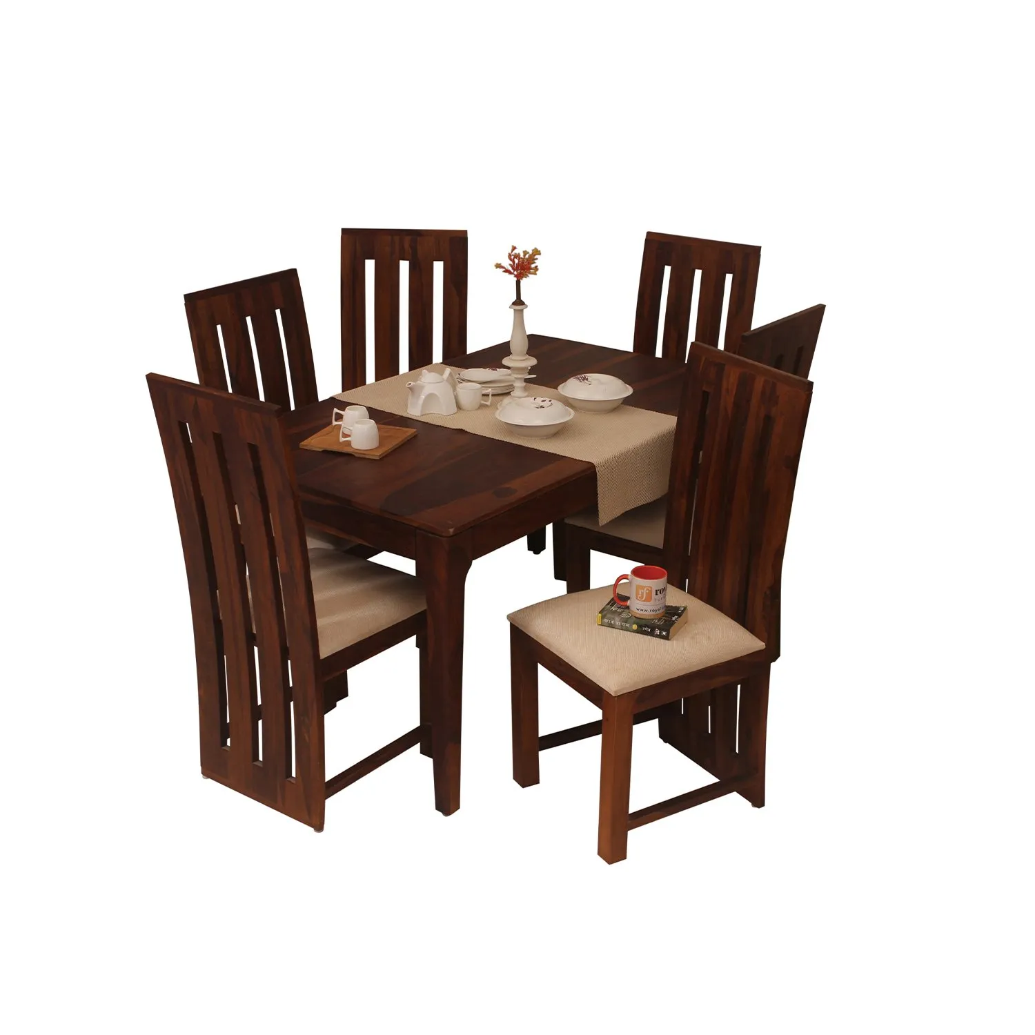 Royal Finish Necvo Bentwood 6 Chair Dining Set in Natural Colour sheesham dining table image 5