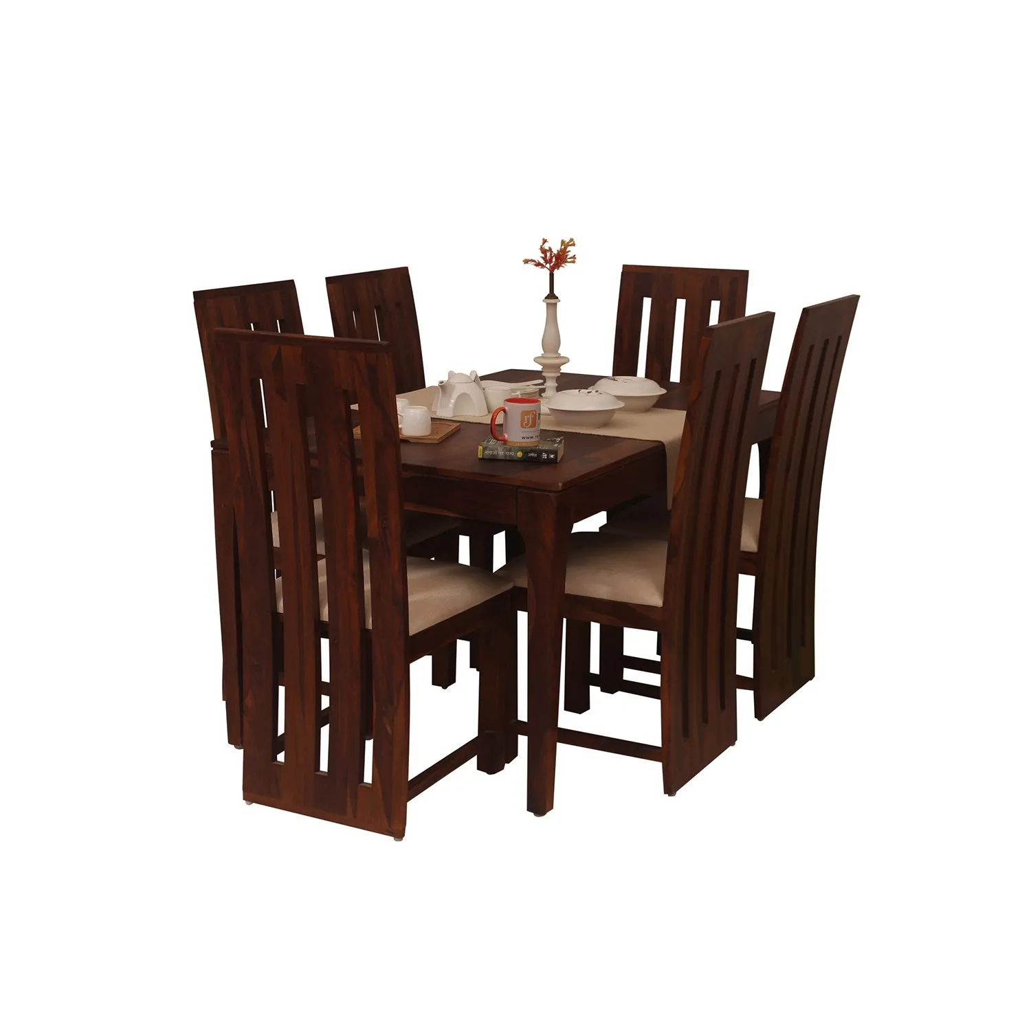 Royal Finish Necvo Bentwood 6 Chair Dining Set in Natural Colour sheesham dining table image 6