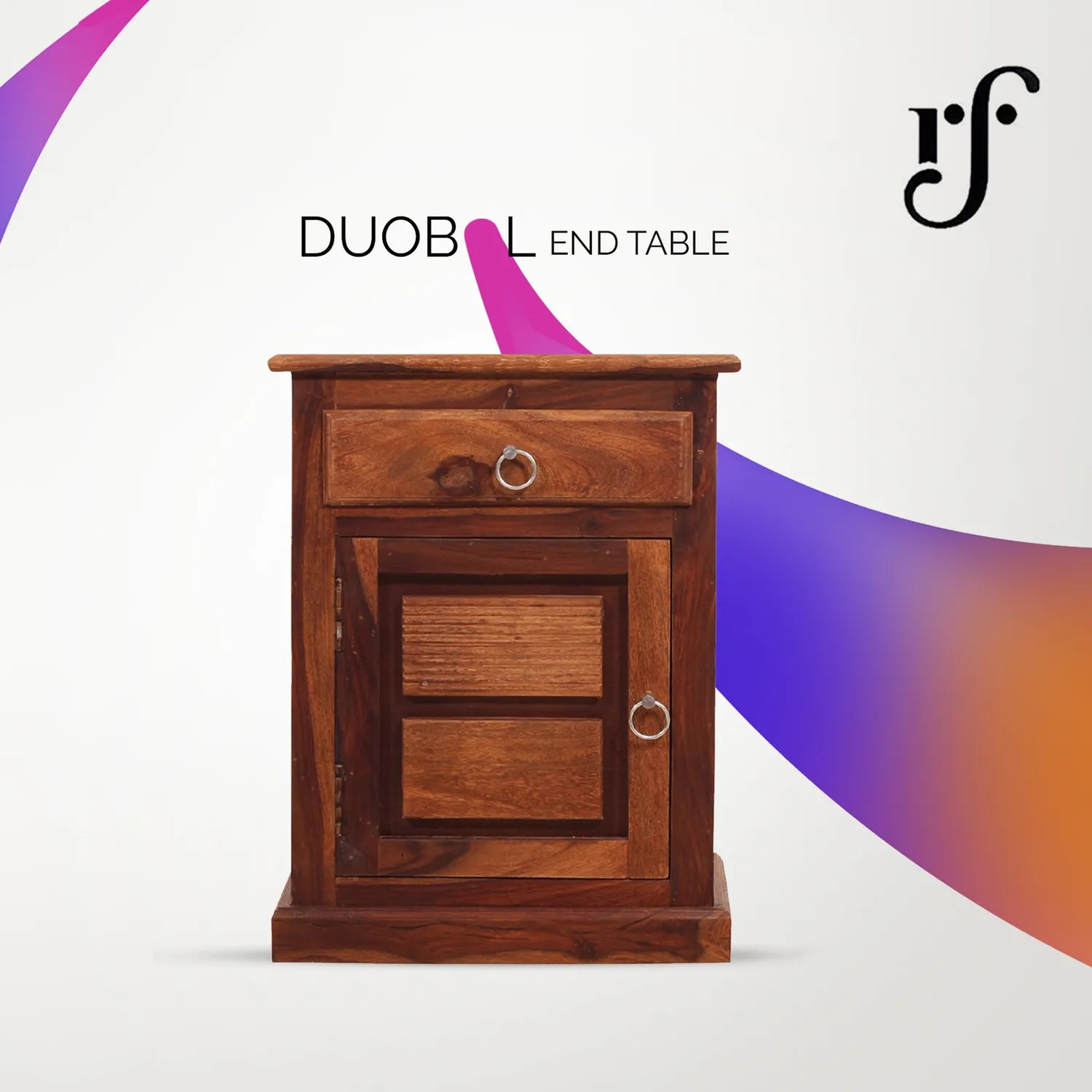 Royal Finish NovaSleep Bedside Table In Furniture Sheesham Wood In Natural