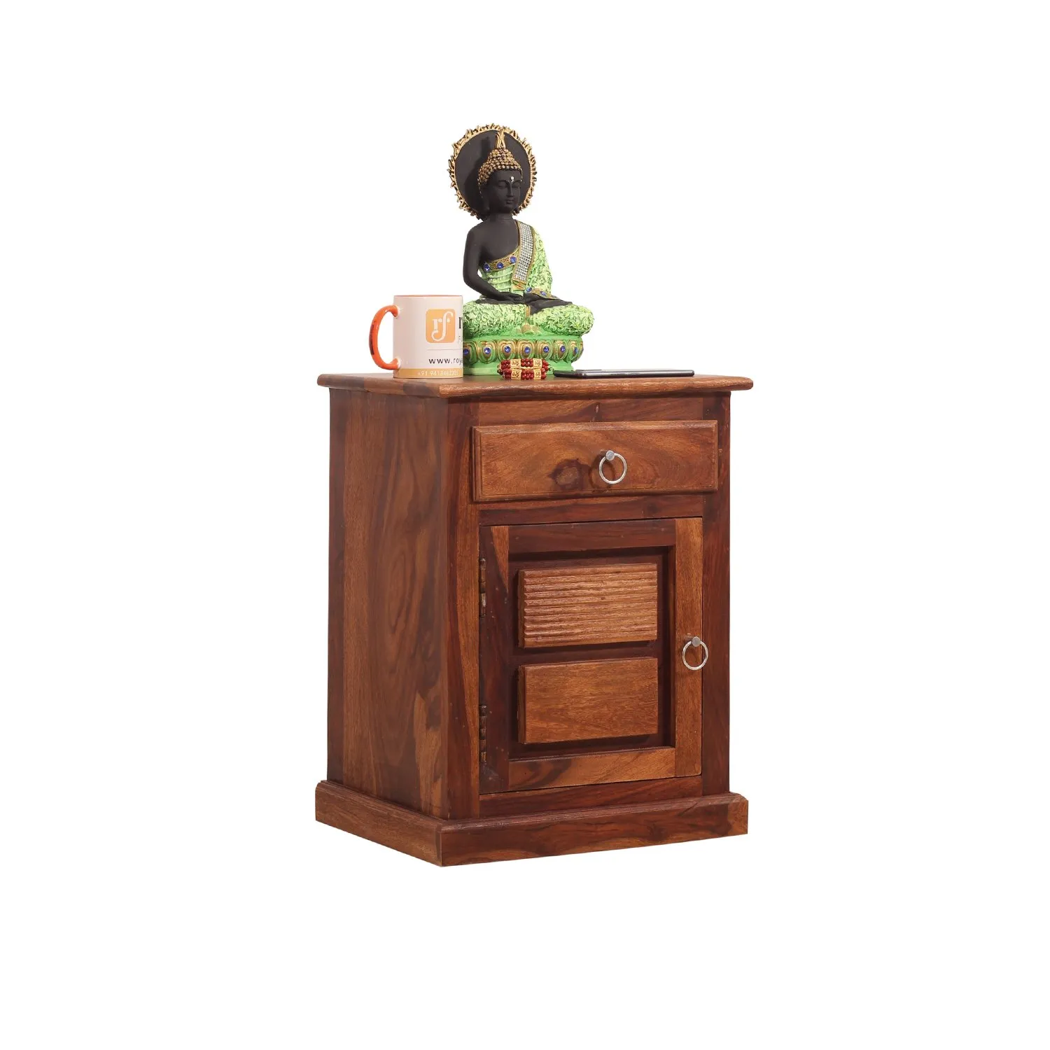 Royal Finish NovaSleep Bedside Table In Furniture Sheesham Wood In Natural sheesham wood bed image 7