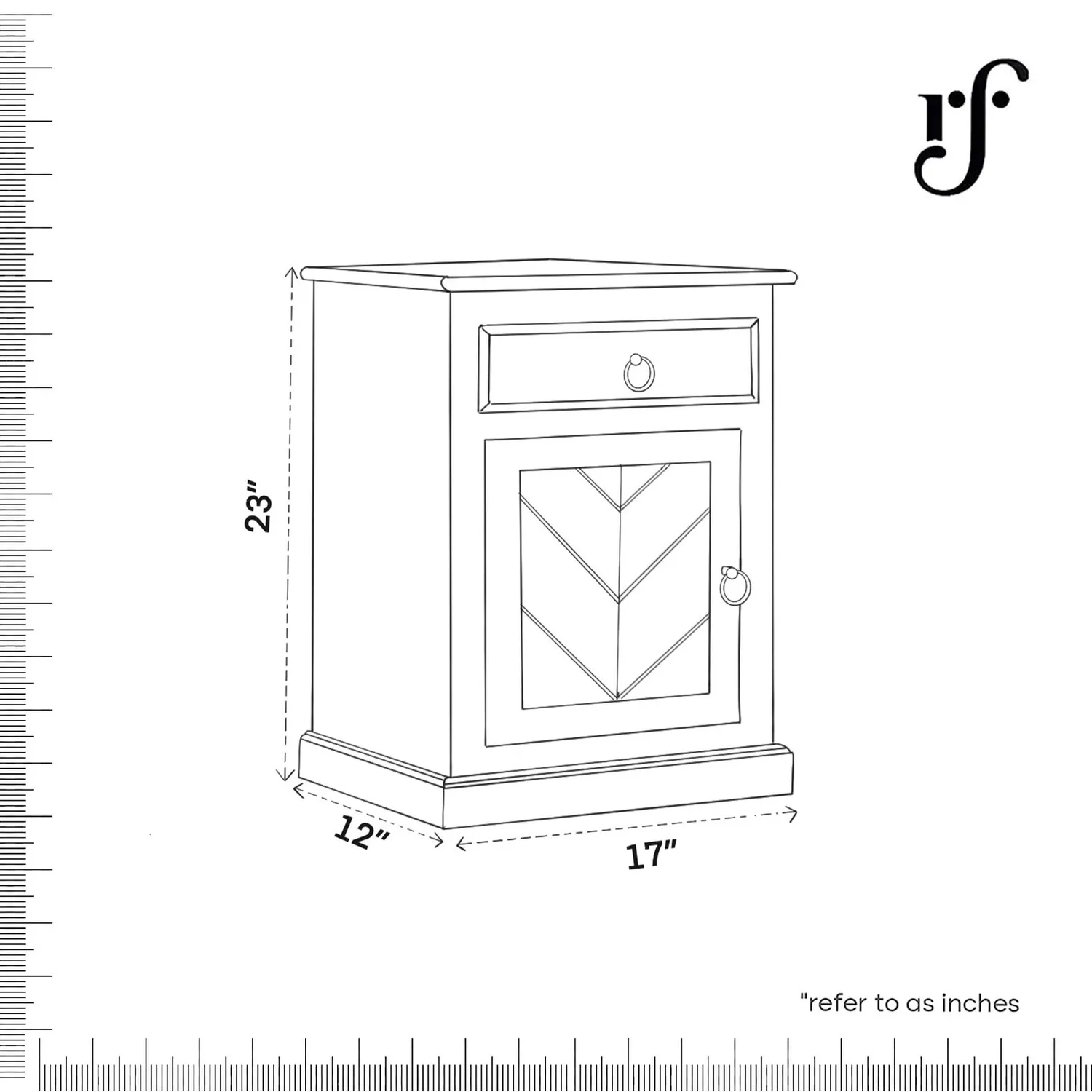 Royal Finish Vesto Bedside Table In Furniture Sheesham Wood In Natural Colour sheesham wood bed image 3