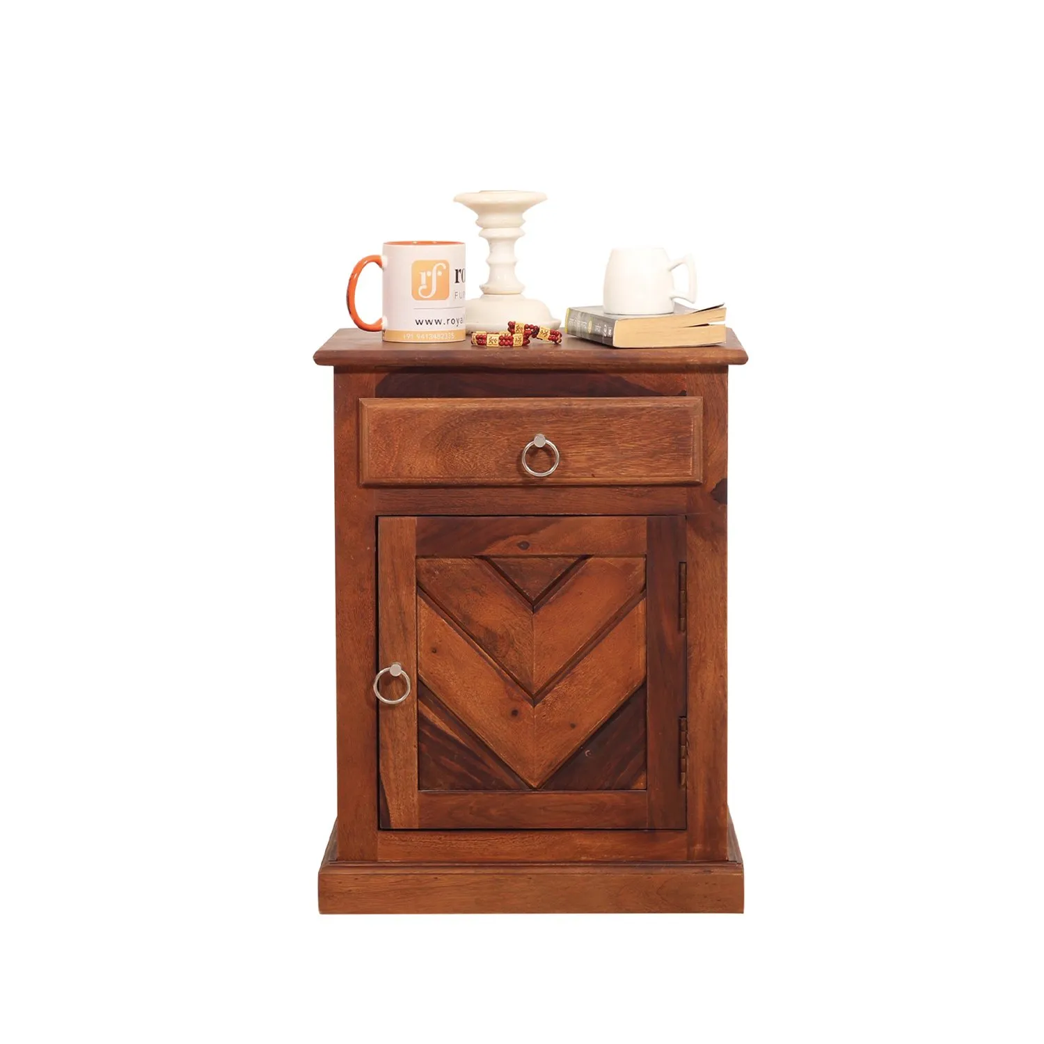 Royal Finish Vesto Bedside Table In Furniture Sheesham Wood In Natural Colour sheesham wood bed image 4