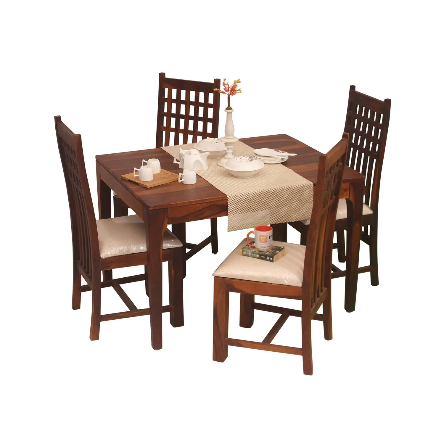 Royal Finish Neo Dali 4 Seater Dining Set in Natural Colour in Sheesham Wood sheesham dining table image 6