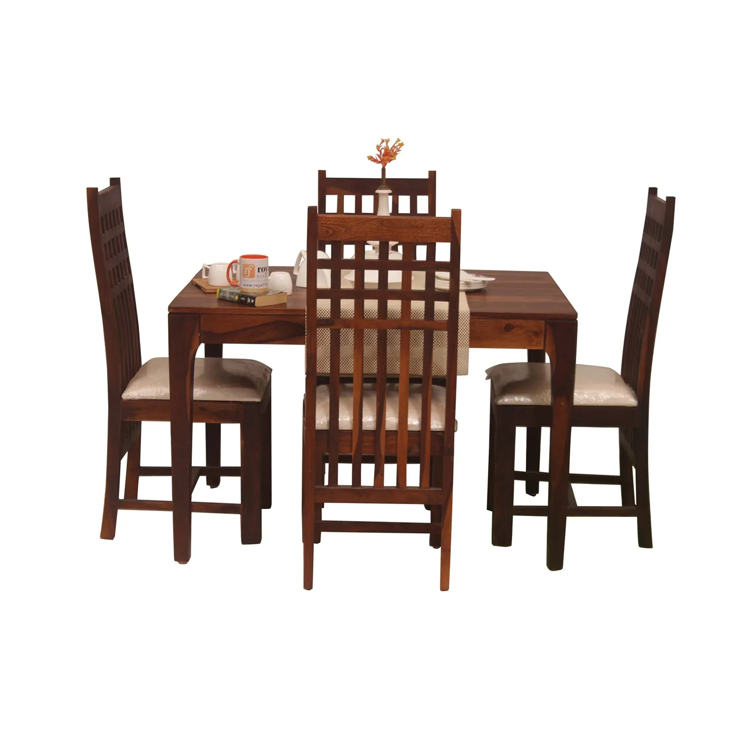 Royal Finish Neo Dali 4 Seater Dining Set in Natural Colour in Sheesham Wood sheesham dining table image 9
