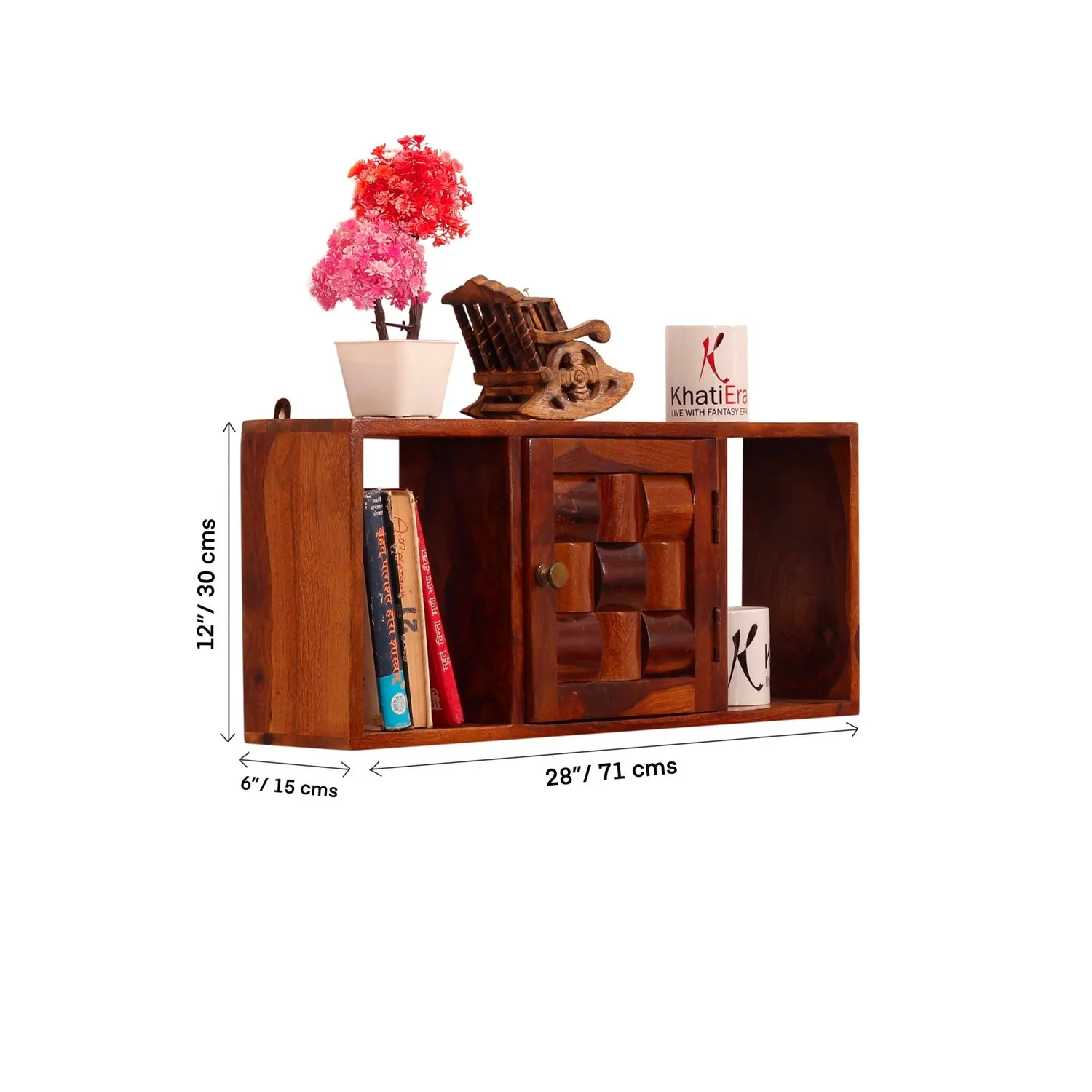 Royal Finish Zenith Wall Shelf Natural Honey In Sheesham with Matte Finished sheesham wood furniture image 3