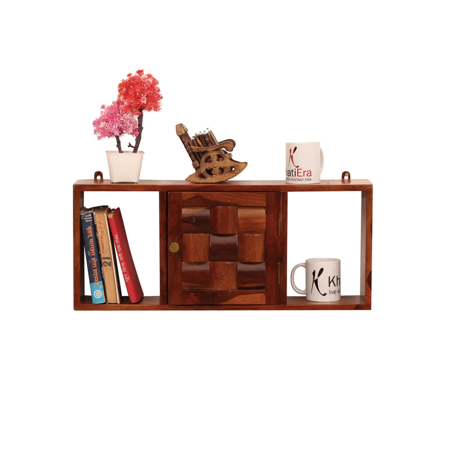 Royal Finish Zenith Wall Shelf Natural Honey In Sheesham with Matte Finished sheesham wood furniture image 4