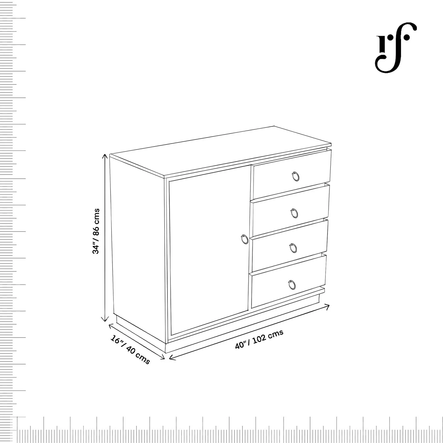 Royal Finish Treebo Sideboard In Sheesham with Natural Honey with Matte sheesham wood furniture image 9