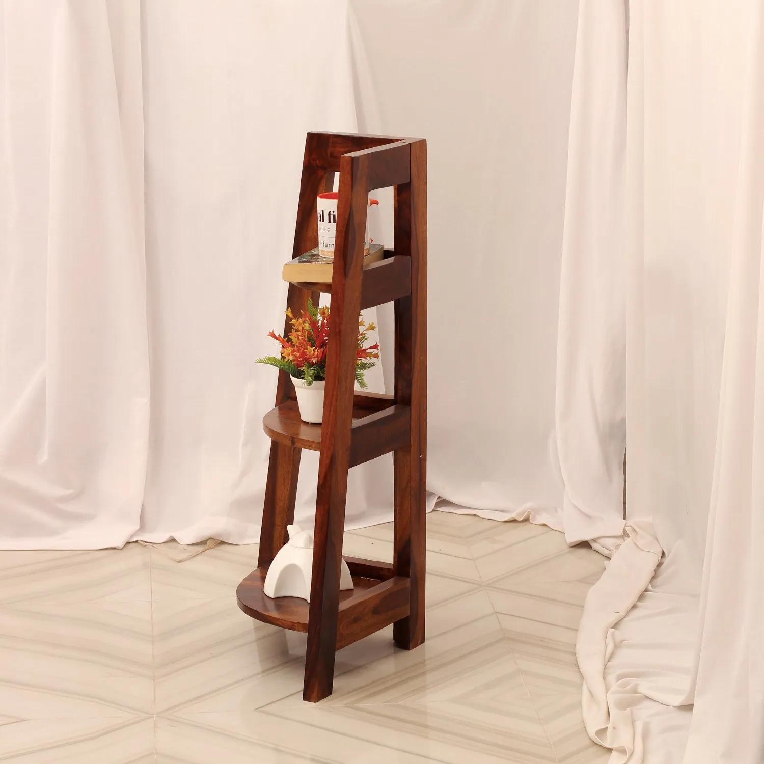 Royal Finish 3 Shelves Assorted Bookshelf in Natural Honey In Sheesham Wood solid wood bookshelf image 6