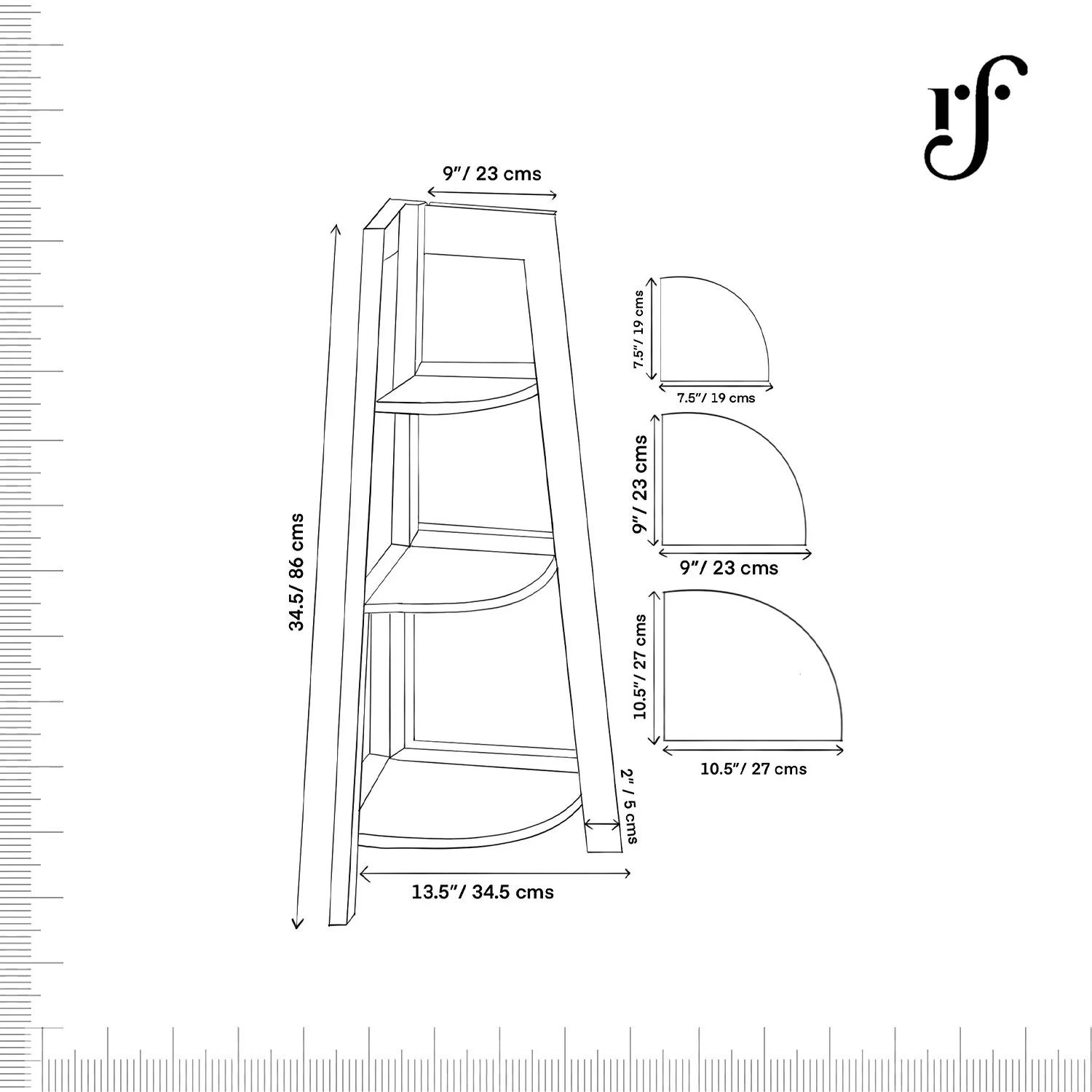 Royal Finish 3 Shelves Assorted Bookshelf in Natural Honey In Sheesham Wood solid wood bookshelf image 7