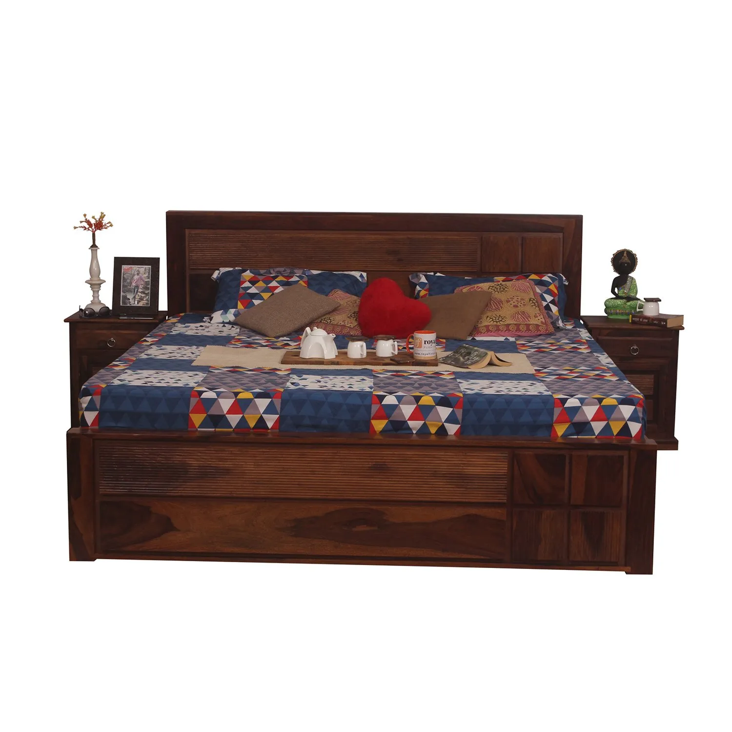 Royal Finish NovaSleep King Storage Bed In Solid Sheesham Wood sheesham wood bed image 5
