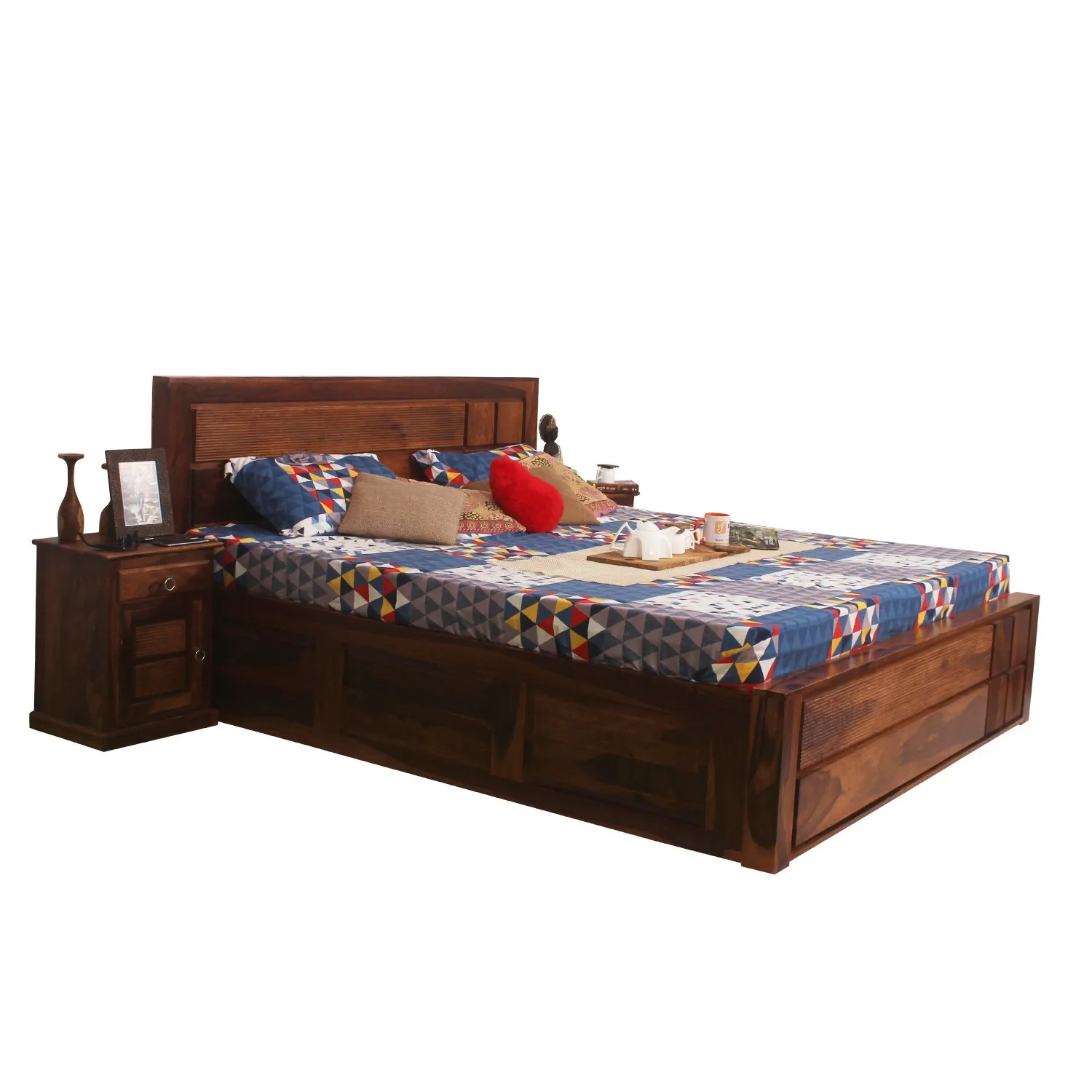 Royal Finish NovaSleep King Storage Bed In Solid Sheesham Wood sheesham wood bed image 6