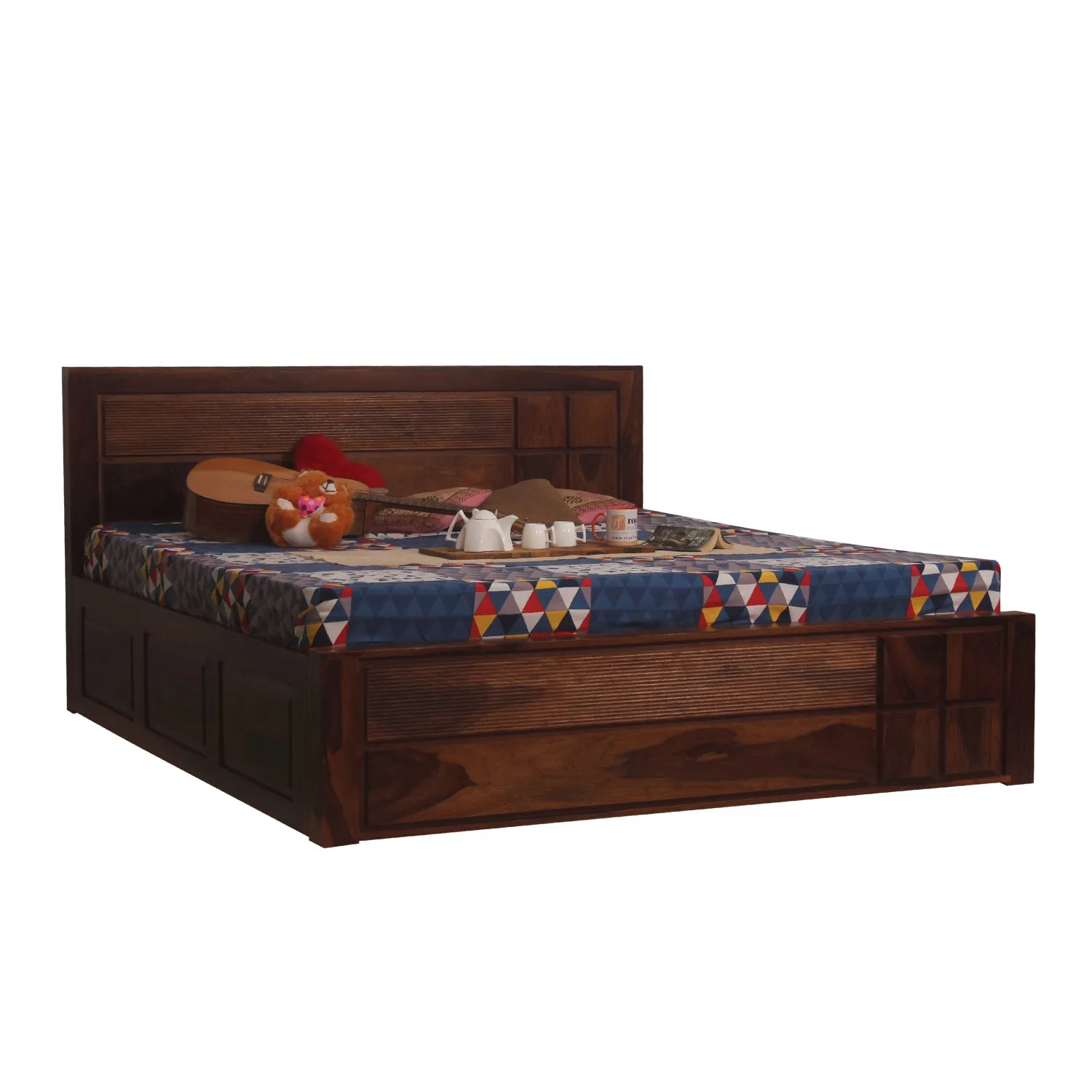 Royal Finish NovaSleep King Storage Bed In Solid Sheesham Wood sheesham wood bed image 11