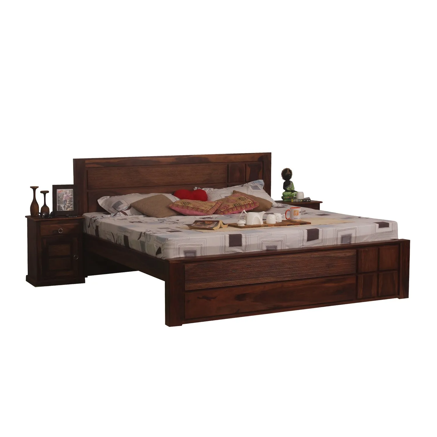 Royal Finish NovaSleep King Without Storage Bed In Solid Sheesham Wood sheesham wood bed image 2