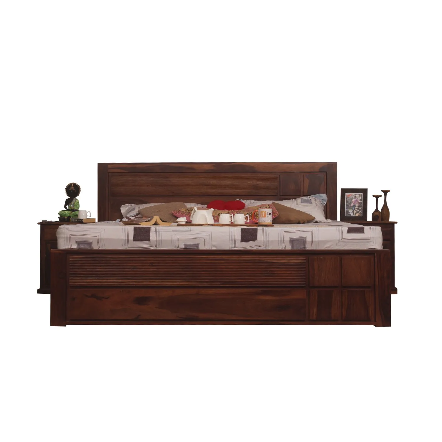 Royal Finish NovaSleep King Without Storage Bed In Solid Sheesham Wood sheesham wood bed image 5