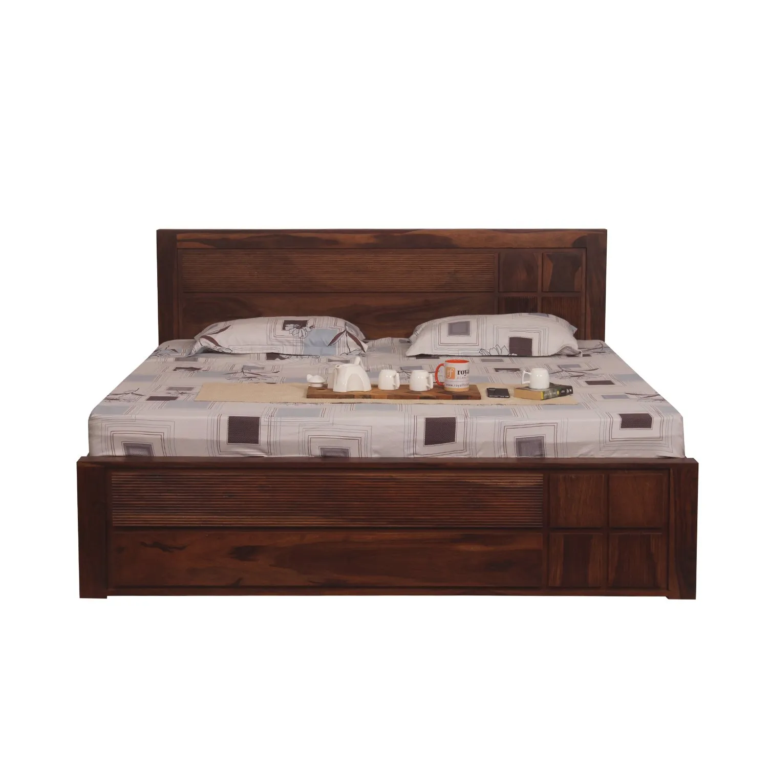 Royal Finish NovaSleep King Without Storage Bed In Solid Sheesham Wood sheesham wood bed image 12